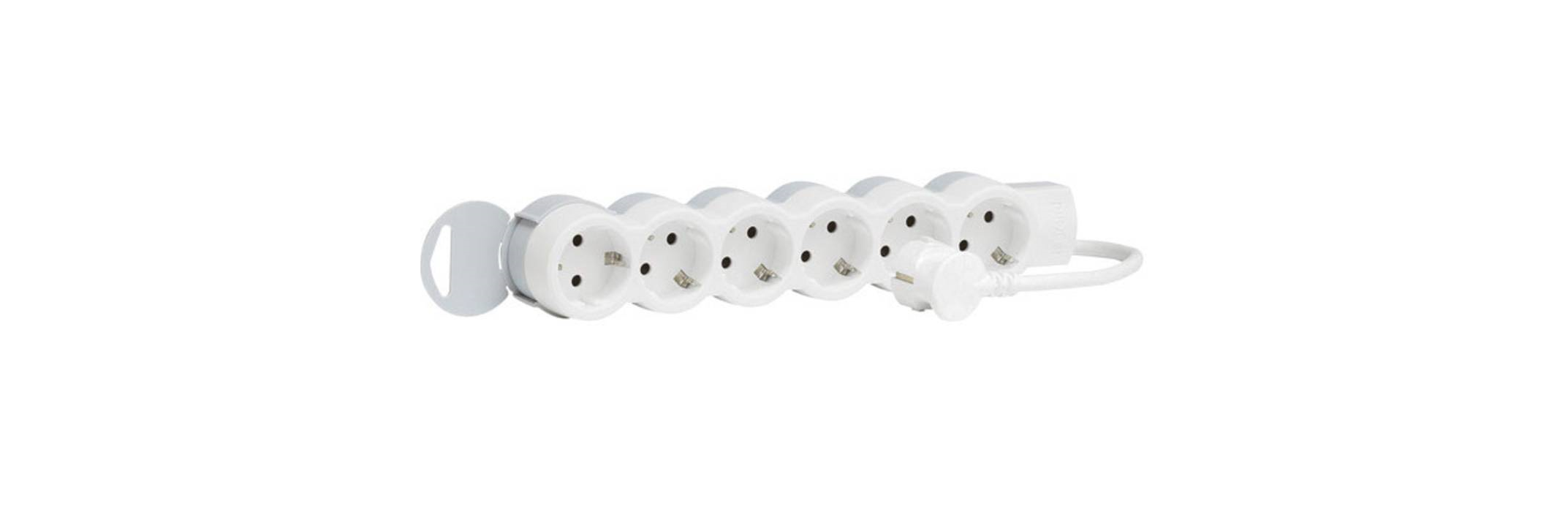 Multi-outlet extension- 6 Sockets - 6x2p E 220v - 3m Cord